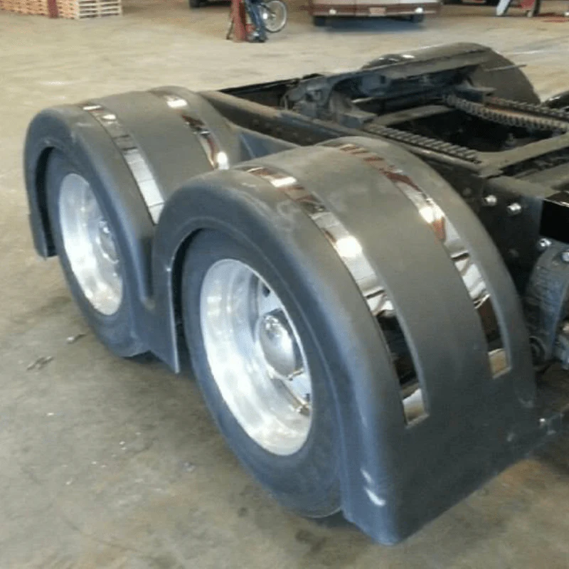 Double Hump Fender Set With Narrow Stainless Steel Strips - Thumbnail 4