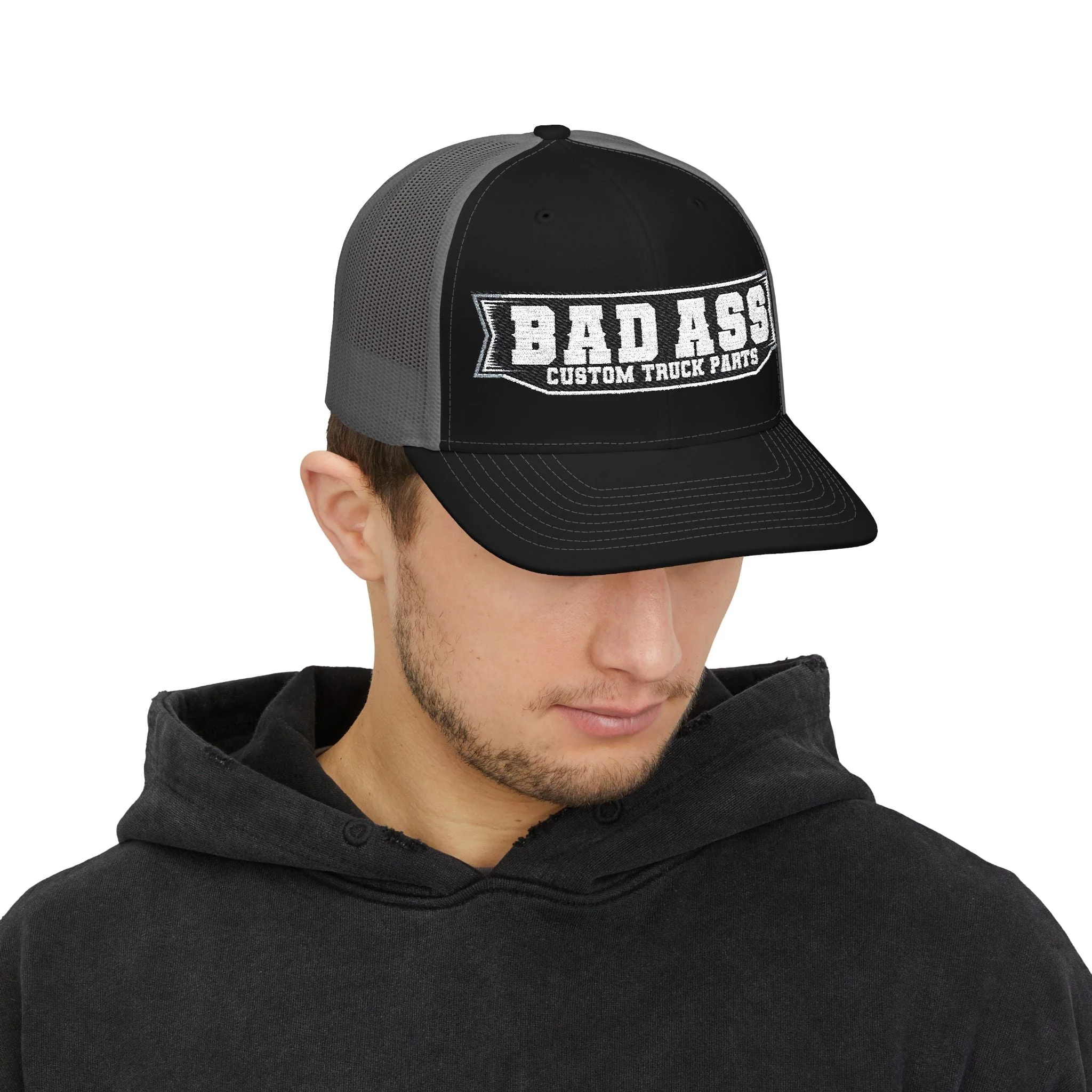 Custom Embroidered Bad Ass Snapback Trucker Cap - Thumbnail 10