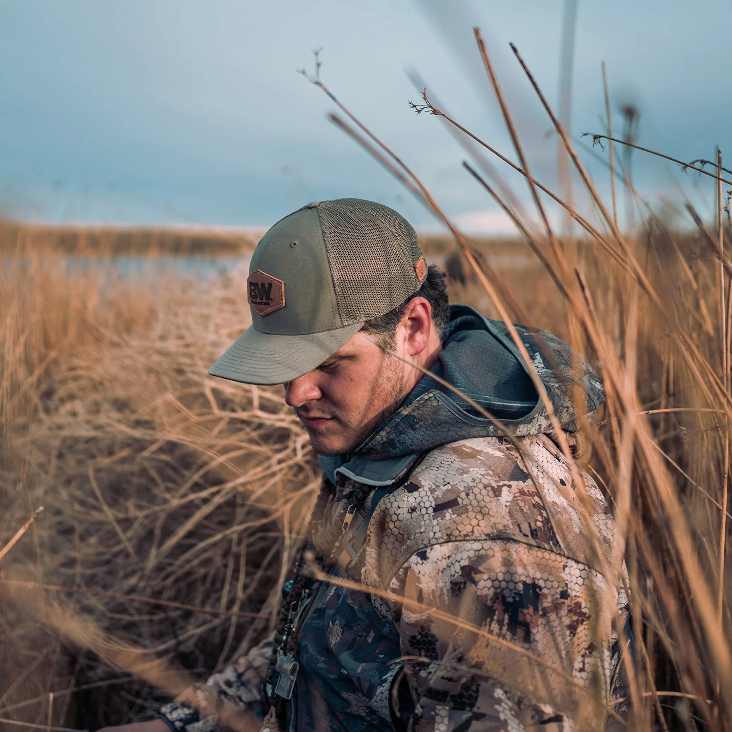 B&W Leather Patch Hat