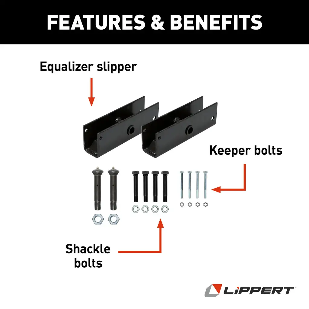 Axle Slipper Suspension Kit, 3,500-8,000-lb. Tandem Axles, 33-1/2" Axle Spacing - Thumbnail 2