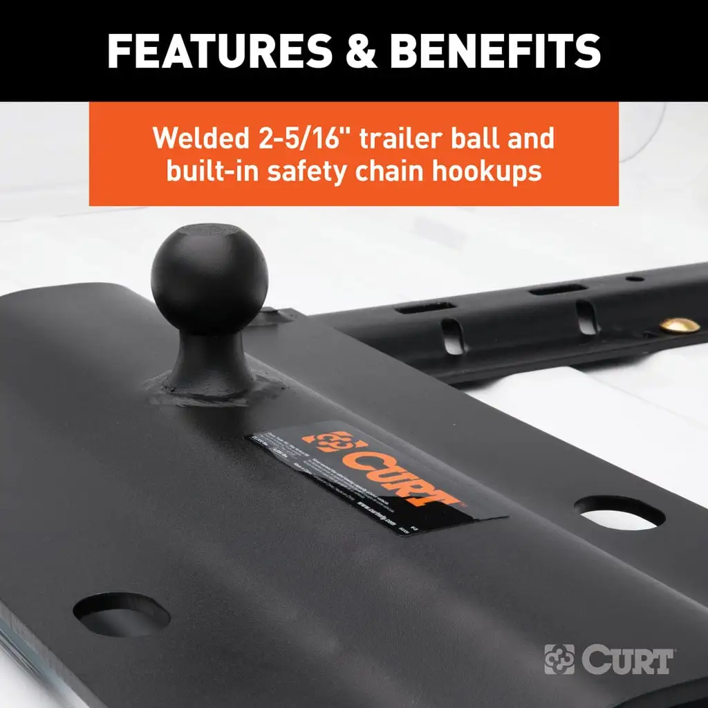 Bent Plate 5th Wheel Rail Gooseneck Hitch with 2-5/16" Ball, 25K (3" Offset) - Thumbnail 5