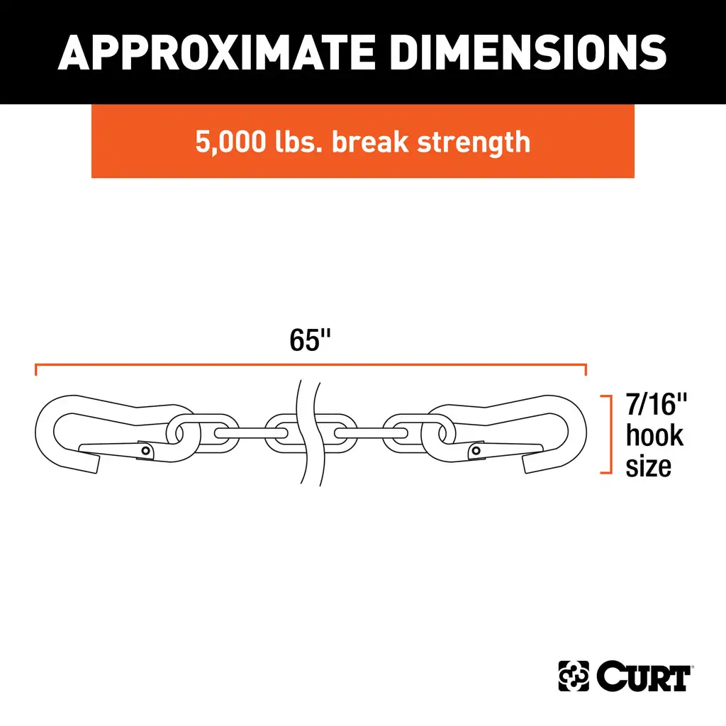 65" Safety Chains with 2 Snap Hooks Each (5,000 lbs, Vinyl-Coated, 2-Pack) - Thumbnail 2