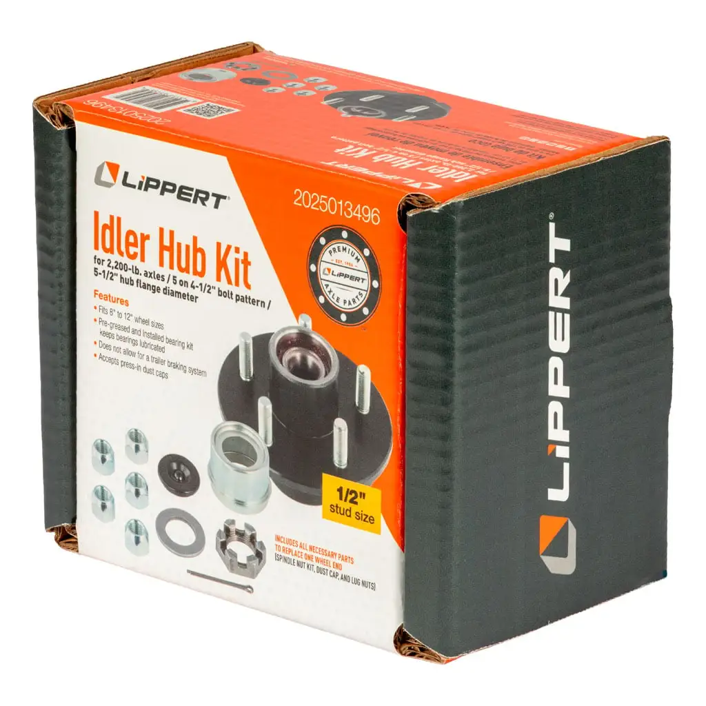 Idler Hub Complete Kit with Installed Bearings, 2,200-lb. Axles - Thumbnail 9