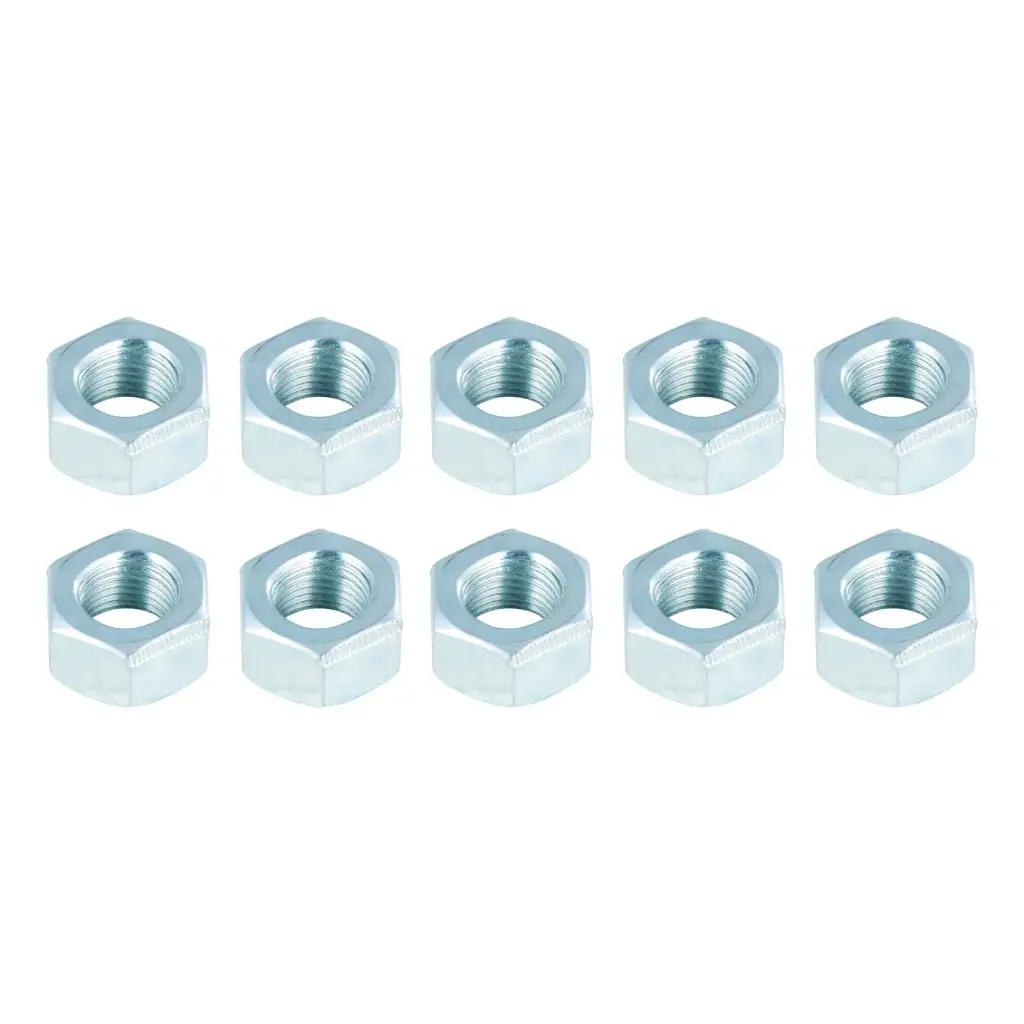 Trailer Suspension Hex Nut, 9/16"-18 Thread Size, 10 Pack