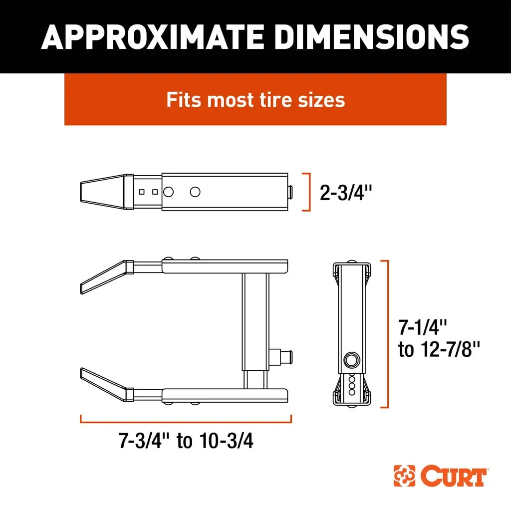 Adjustable Trailer Wheel Lock, 16.5” x 6.5”-8 to 33" x 12-1/2"/R15 - Thumbnail 2