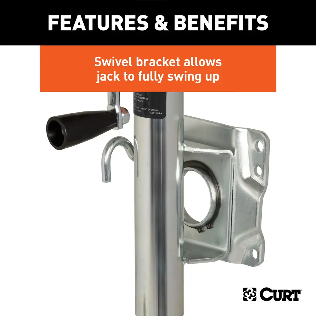 Marine Trailer Jack with 6" Wheel (1,000 lbs, 10" Travel) - Thumbnail 4