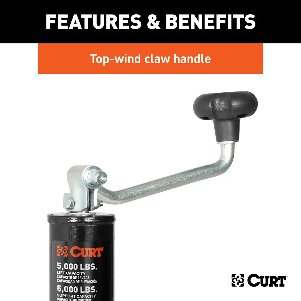 A-Frame Trailer Jack with Top Handle (5,000 lbs, 15" Travel) - Thumbnail 5