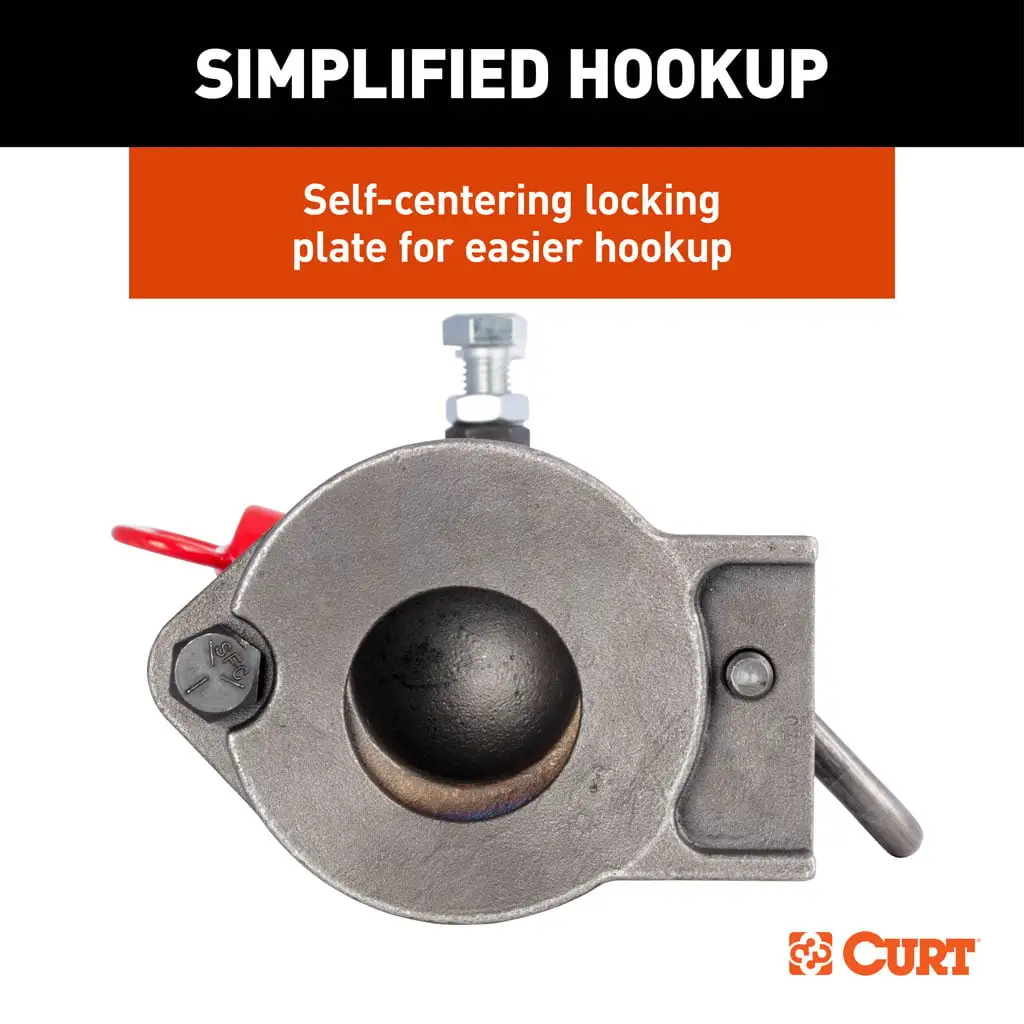 2-5/16" Adjustable Gooseneck Coupler, 30K, Round Tube - Thumbnail 5