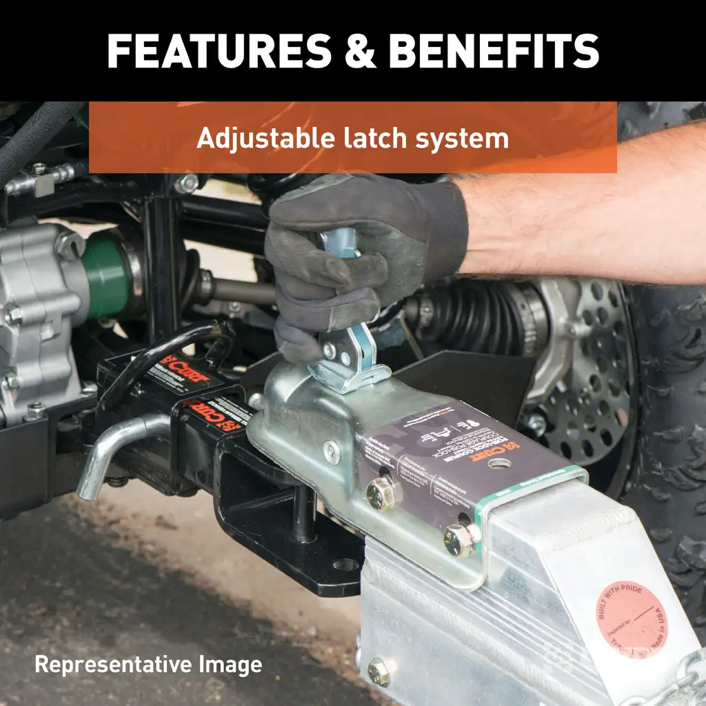 1-7/8" Straight-Tongue Coupler with Posi-Lock (2" Channel, 2,000 lbs, Zinc) - Thumbnail 6