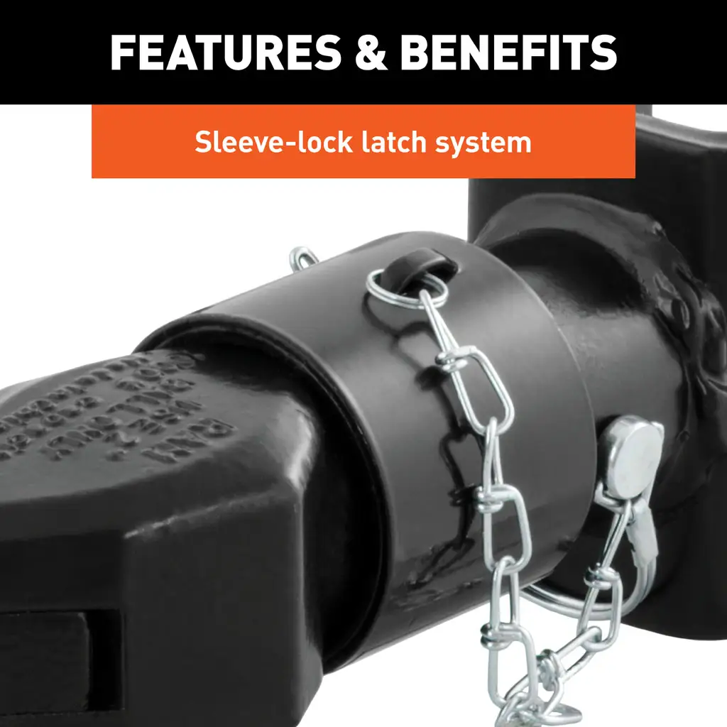 2" Channel-Mount Coupler with Sleeve-Lock (7,000 lbs, Black) - Thumbnail 4