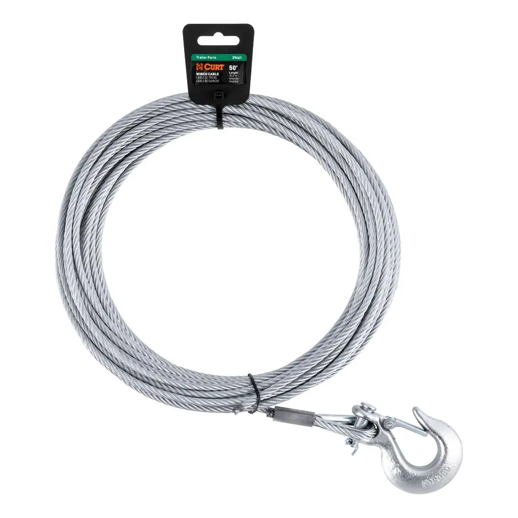 50' Winch Cable with Snap Hook (5,600 lbs.)