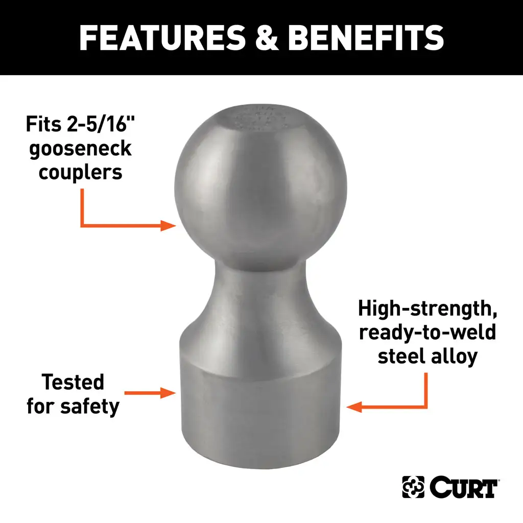 2-5/16" Weld-On Gooseneck Ball - Thumbnail 3