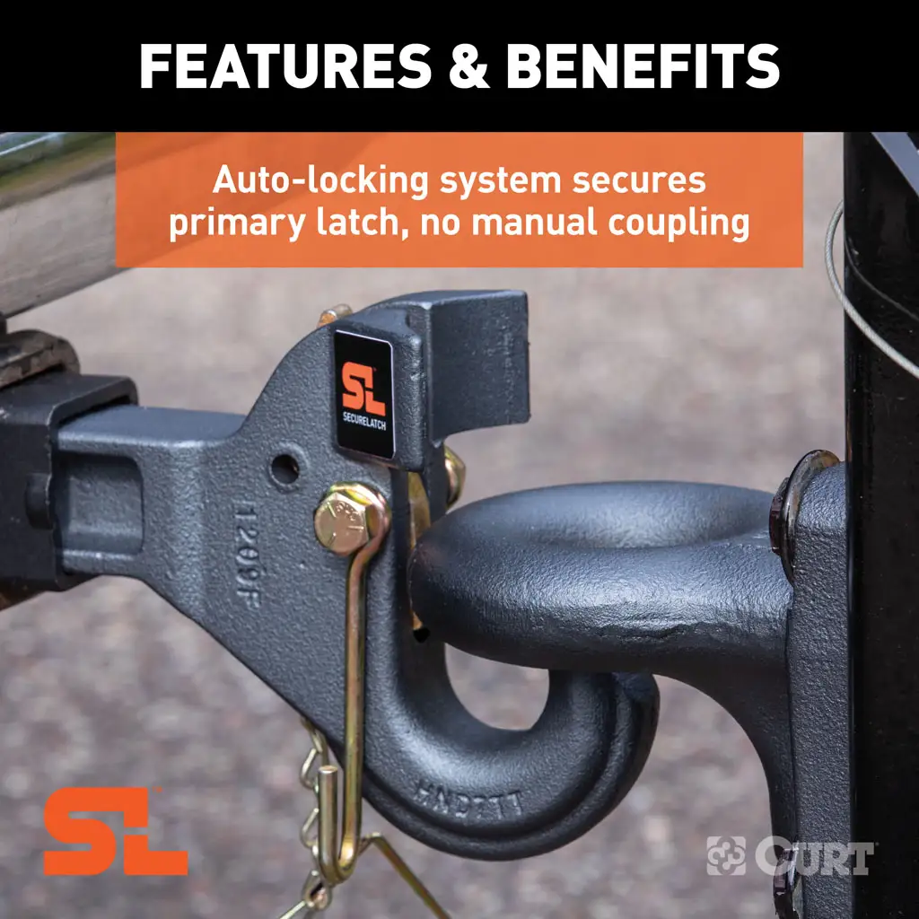 SecureLatch Receiver-Mount Pintle Hook (2" Shank, 14K, 2-1/2" or 3" Lunette) - Thumbnail 5