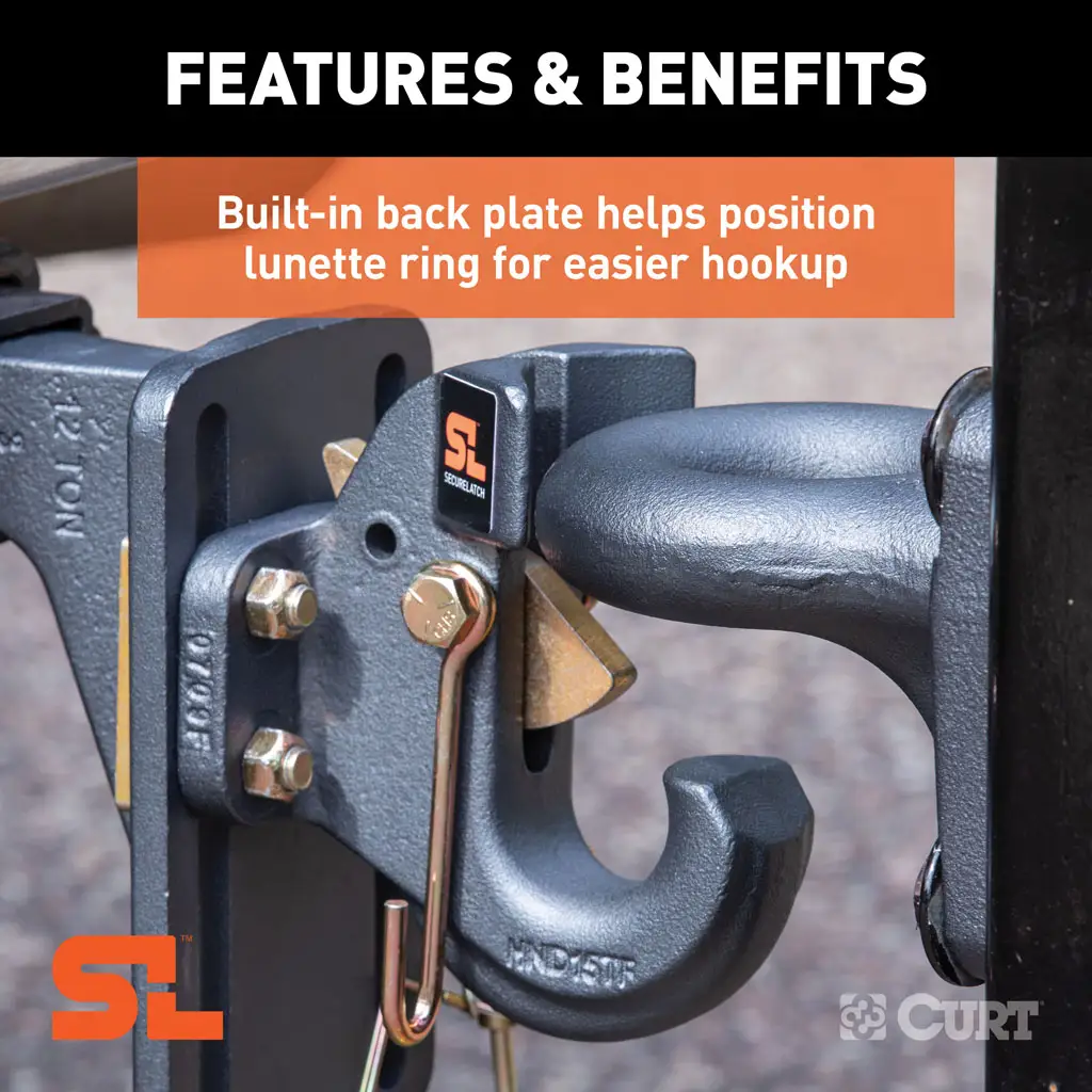 SecureLatch Pintle Hook (30,000 lbs, 2-1/2" or 3" Lunette) - Thumbnail 4