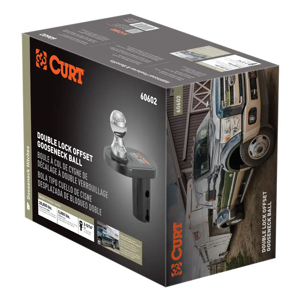 Double Lock 2-5/16" Offset Gooseneck Ball (4" Rearward Offset) - Thumbnail 6