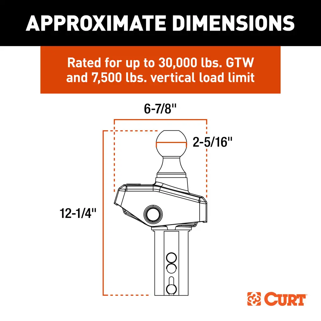 RockerBall 2-5/16" Cushion Hitch Gooseneck Ball - Thumbnail 3