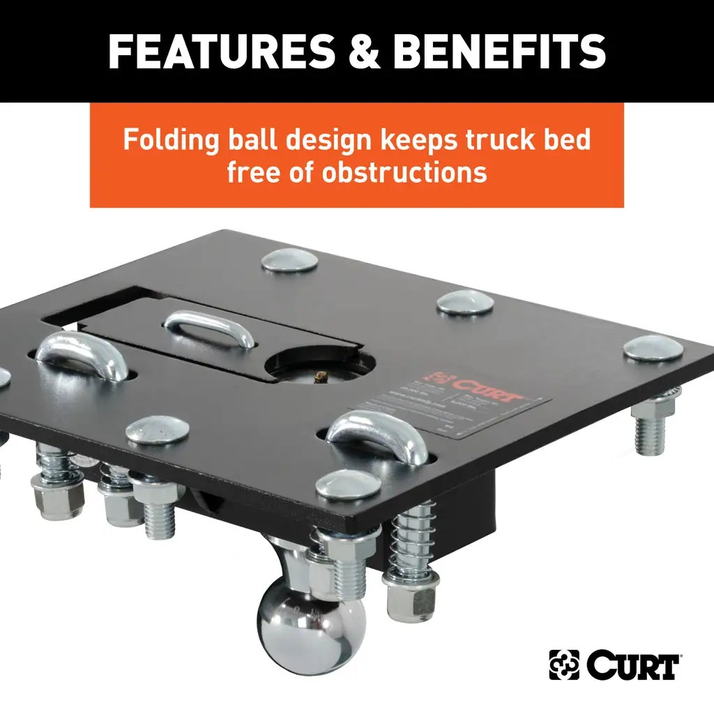 Over-Bed Folding Ball Gooseneck Hitch - Thumbnail 4