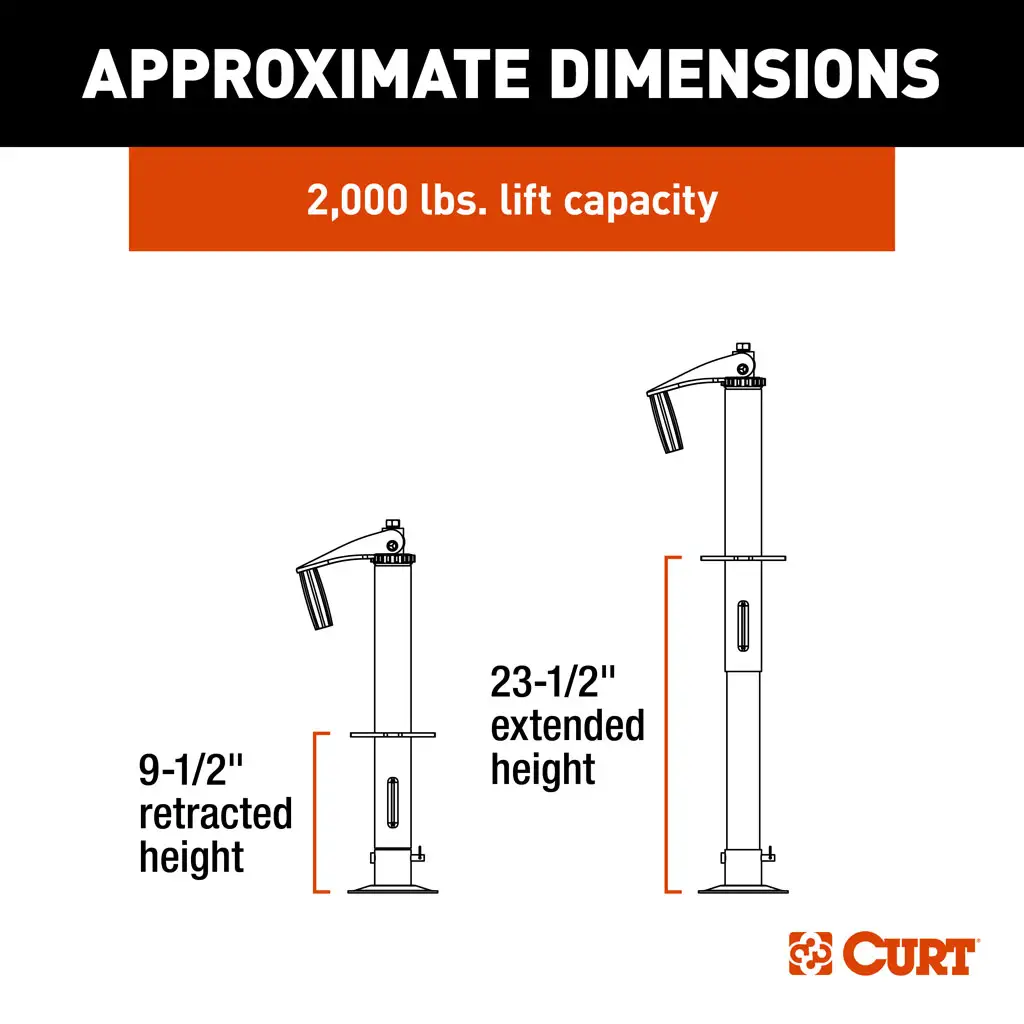 Lippert Quick Drop Drill-Operated Tongue Jack, 2,000 lbs, 14" Travel - Thumbnail 3