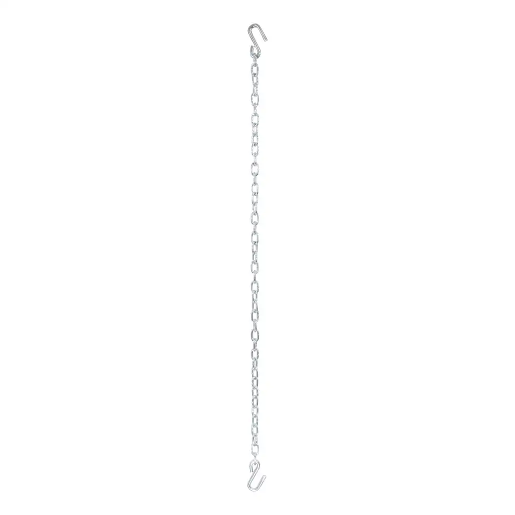 48" Safety Chain with 2 S-Hooks (2,000 lbs, Clear Zinc) - Thumbnail 2