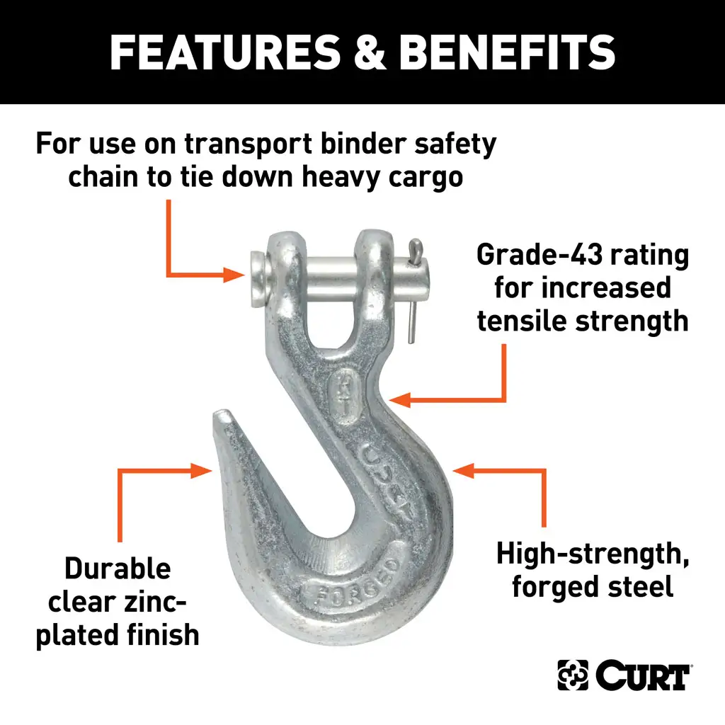 3/8" Clevis Grab Hook (5,400 lbs, 1/2" Pin) - Thumbnail 3