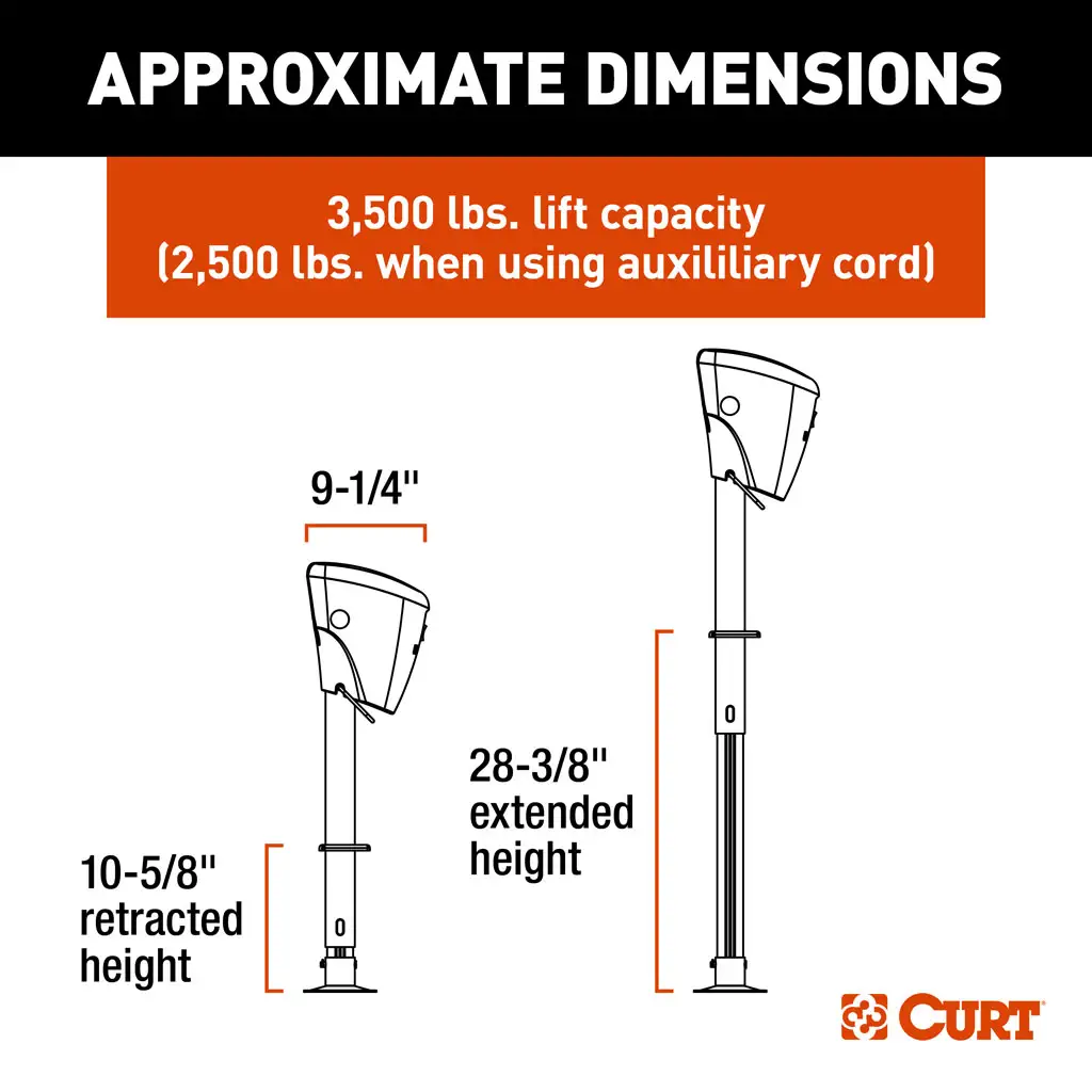 Lippert Power Stance Tongue Jack, 3,500 lbs - Thumbnail 2