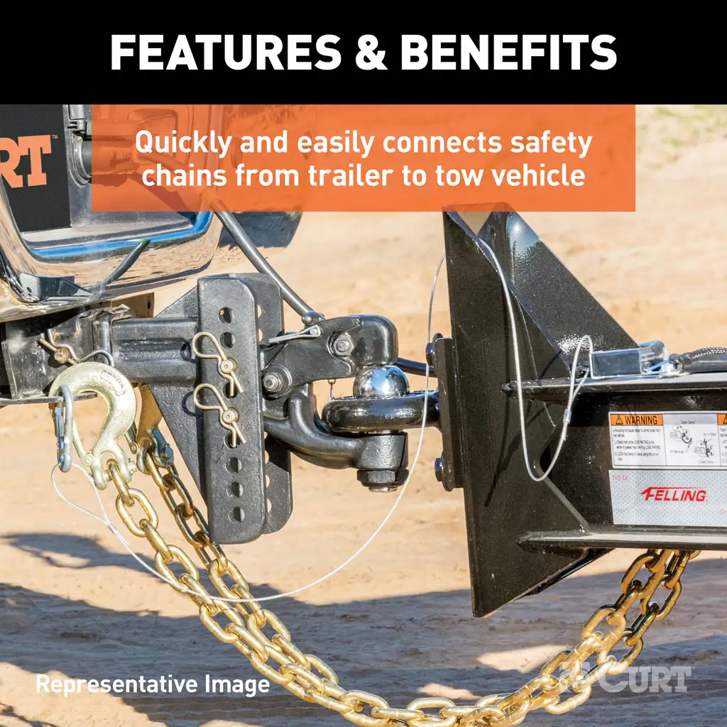 3/8" Safety Latch Clevis Hook (18,000 lbs, 7/16" Pin) - Thumbnail 4