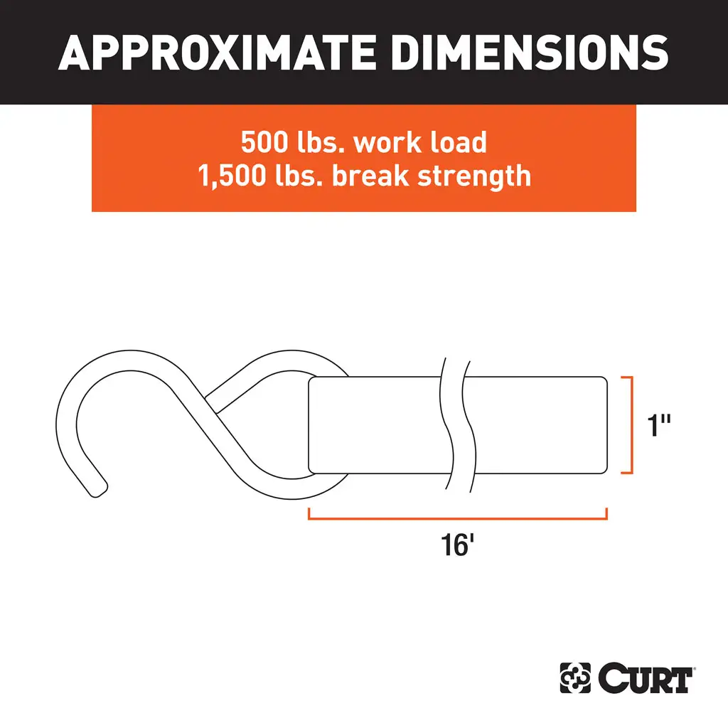 16' Red Cargo Straps with S-Hooks (500 lbs, 4-Pack) - Thumbnail 2