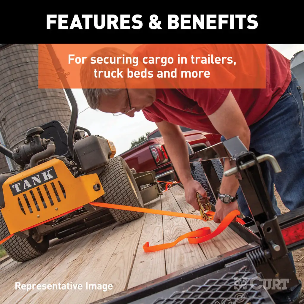 15' Dark Green Cargo Straps with S-Hooks (300 lbs, 2-Pack) - Thumbnail 4