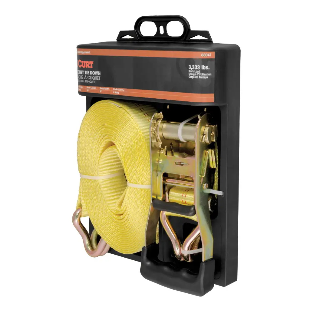 27' Yellow Cargo Strap with J-Hooks (3,333 lbs.) - Thumbnail 8