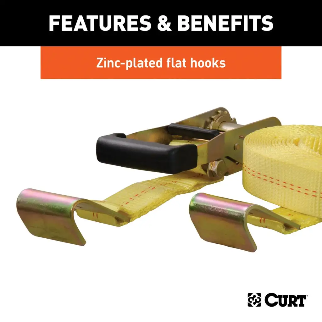 27' Yellow Cargo Strap with Flat Hooks (3,333 lbs.) - Thumbnail 7