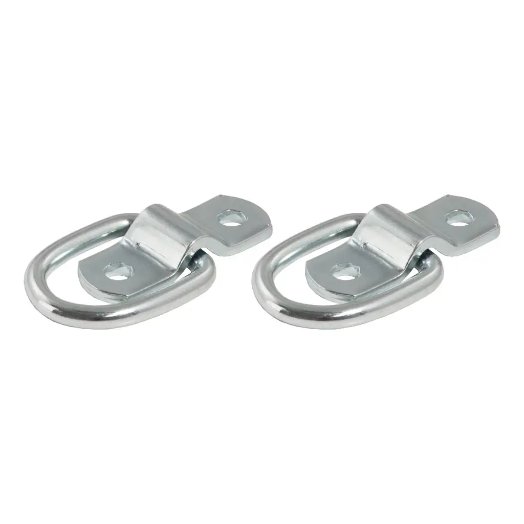 1" x 1-1/4" Surface-Mounted Tie-Down D-Rings (1,200 lbs, Clear Zinc, 2-Pack) - Thumbnail 2