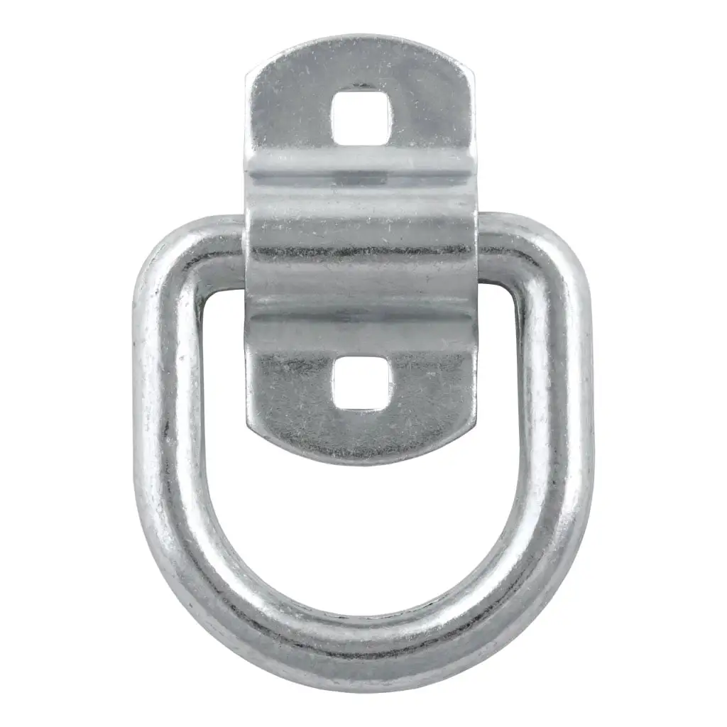 3" x 3" Surface-Mounted Tie-Down D-Ring (3,600 lbs, Clear Zinc)