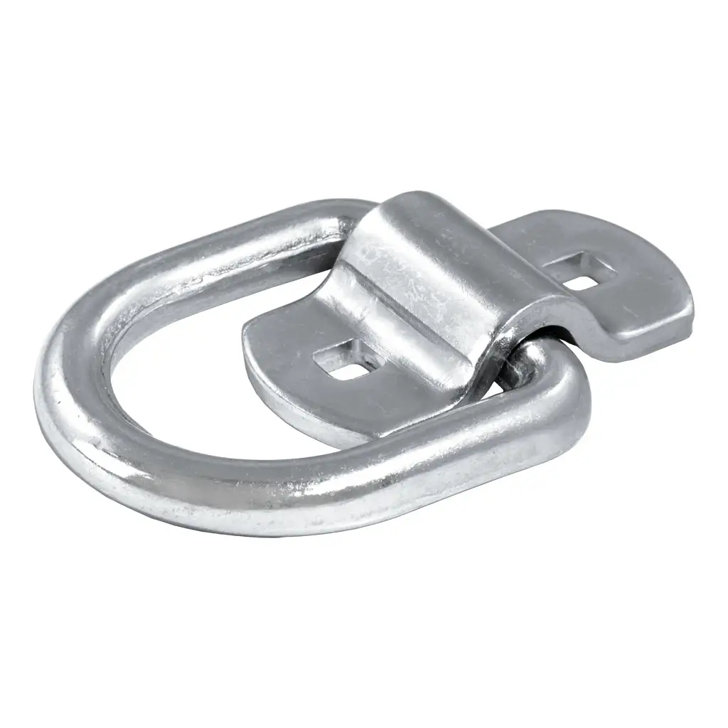 3" x 3" Surface-Mounted Tie-Down D-Ring (3,600 lbs, Clear Zinc) - Thumbnail 2