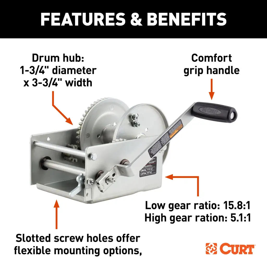 Hand-Crank 2-Speed Winch - Thumbnail 5
