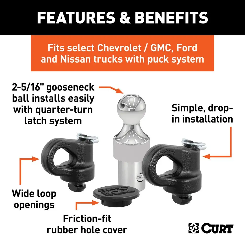 OEM Puck System 2-5/16" Gooseneck Kit - Thumbnail 3