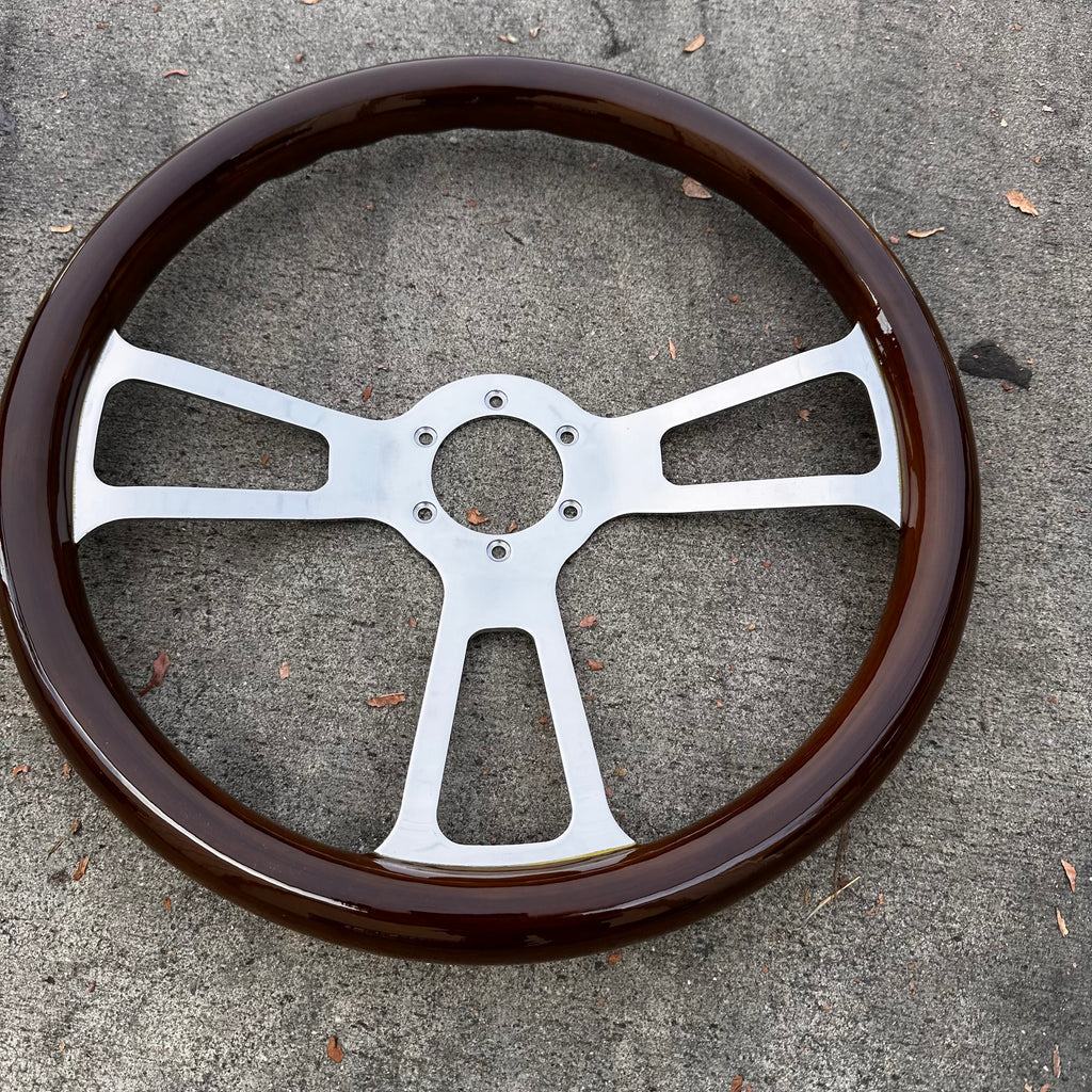 FACTORY SECOND: 14" CHROME EMPIRE MUSCLE DARK WOOD - Thumbnail 2