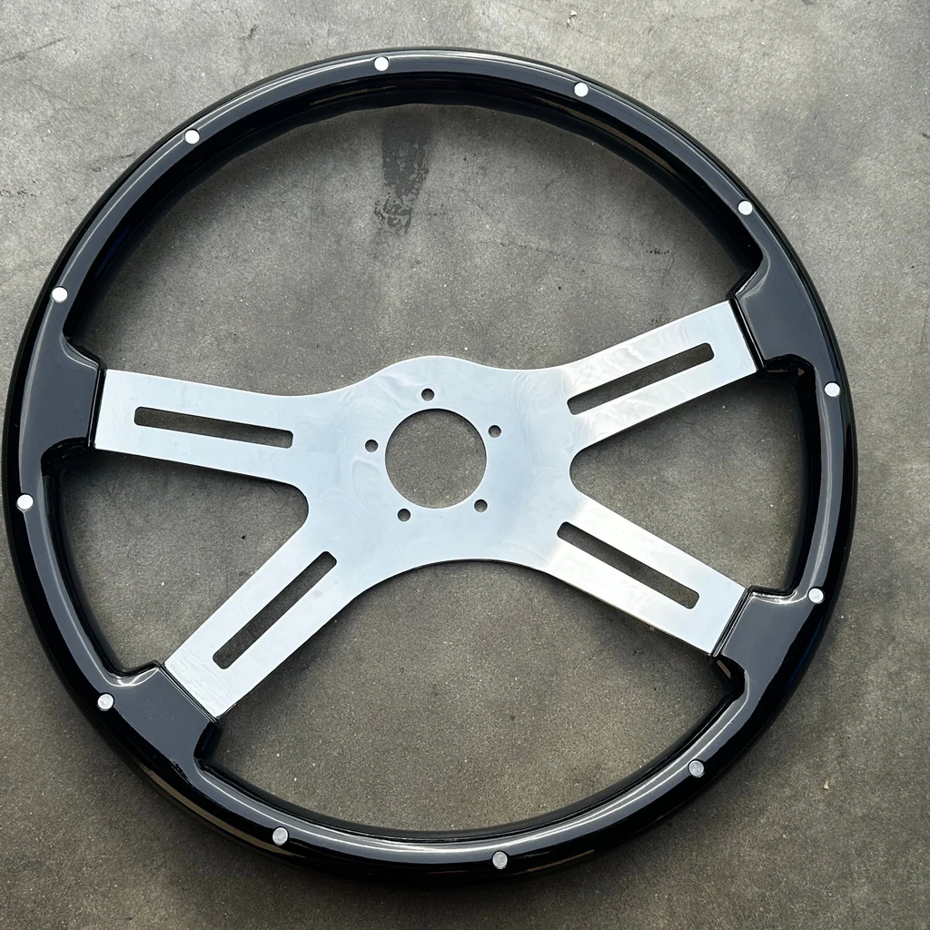 FACTORY SECOND: 18" CHROME DUAL CLASSIC BLACK W/ ALUMINUM RIVETS - Thumbnail 2