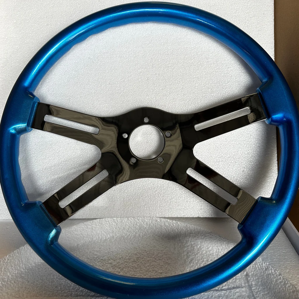 FACTORY SECOND: 18" CHROME DUAL CLASSIC WITH BLUE WOOD - Thumbnail 2