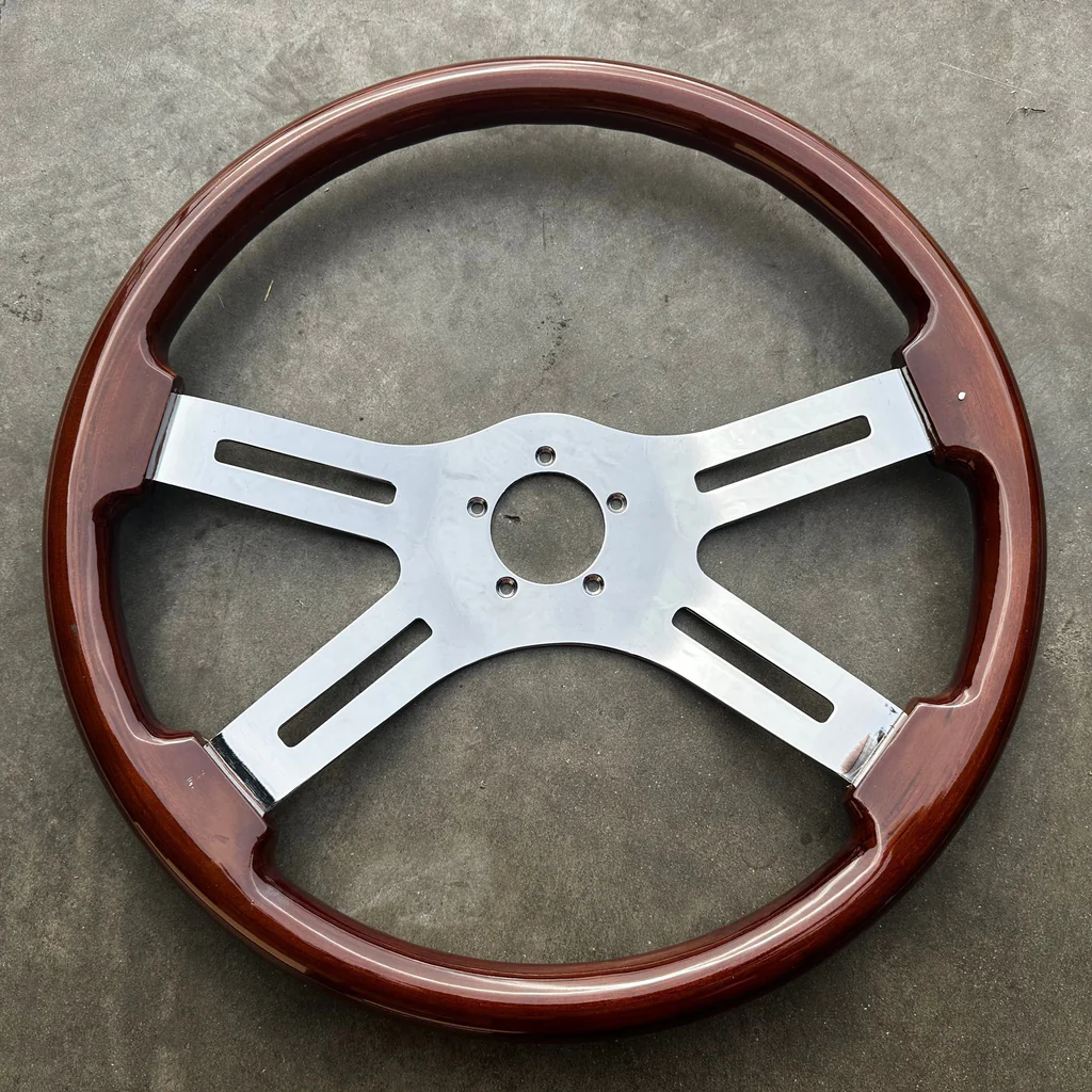 FACTORY SECOND: 18" CHROME DUAL CLASSIC WITH DARK WOOD