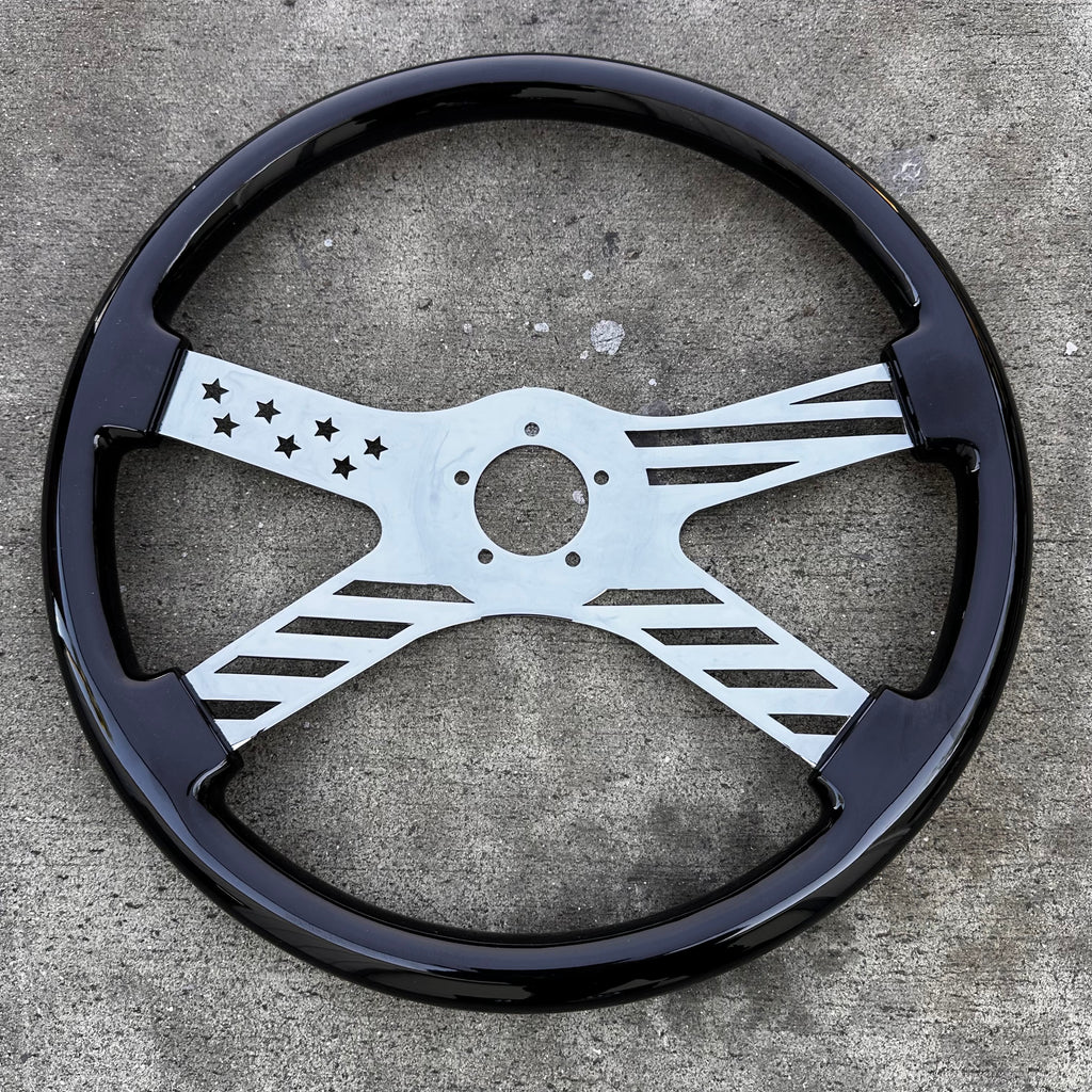 Factory Second 18" CHROME STARS AND STRIPES- BLACK - Thumbnail 2