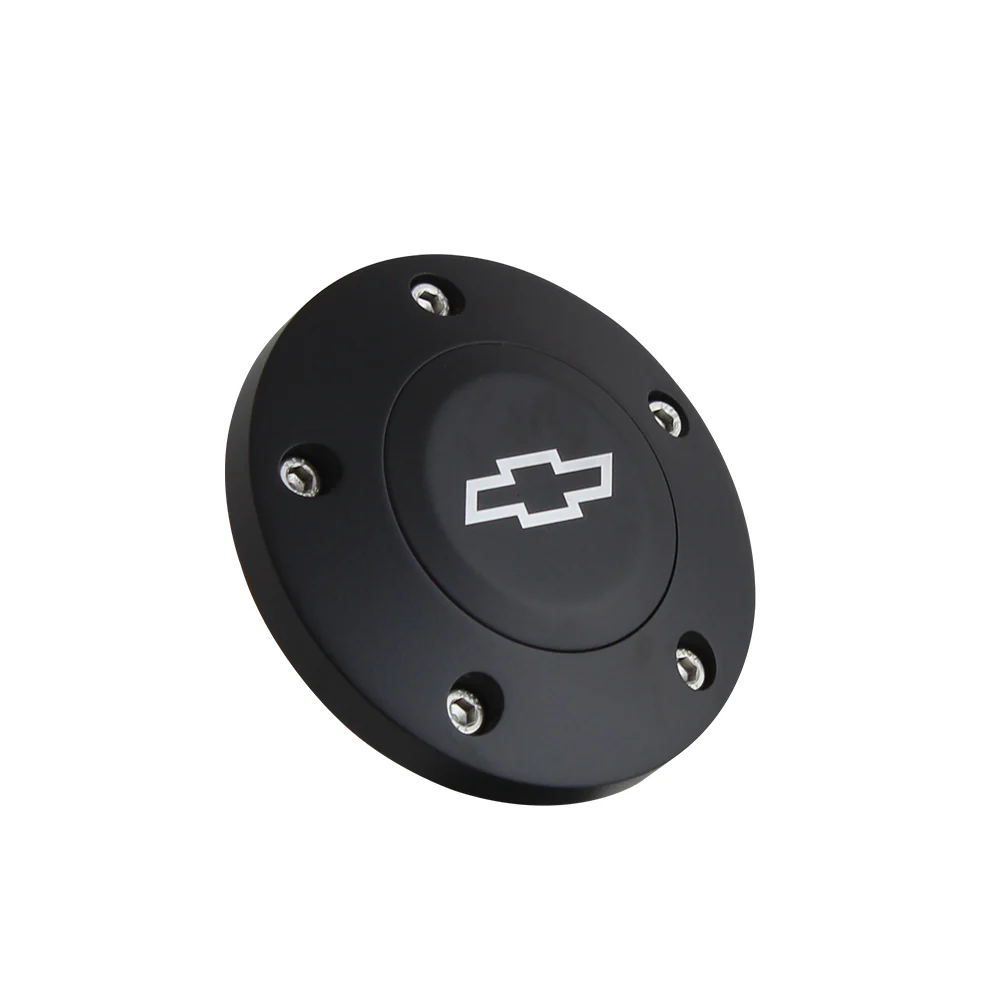 Black Billet Chevy Bowtie Horn Button