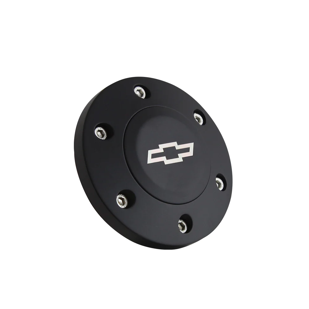 Black Billet Chevy Bowtie Horn Button