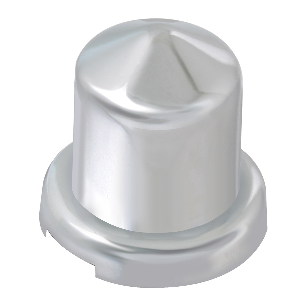 Pointed Top Multi-Size Cr Pl Lug Nut Cvr w/Flange Under 1" H