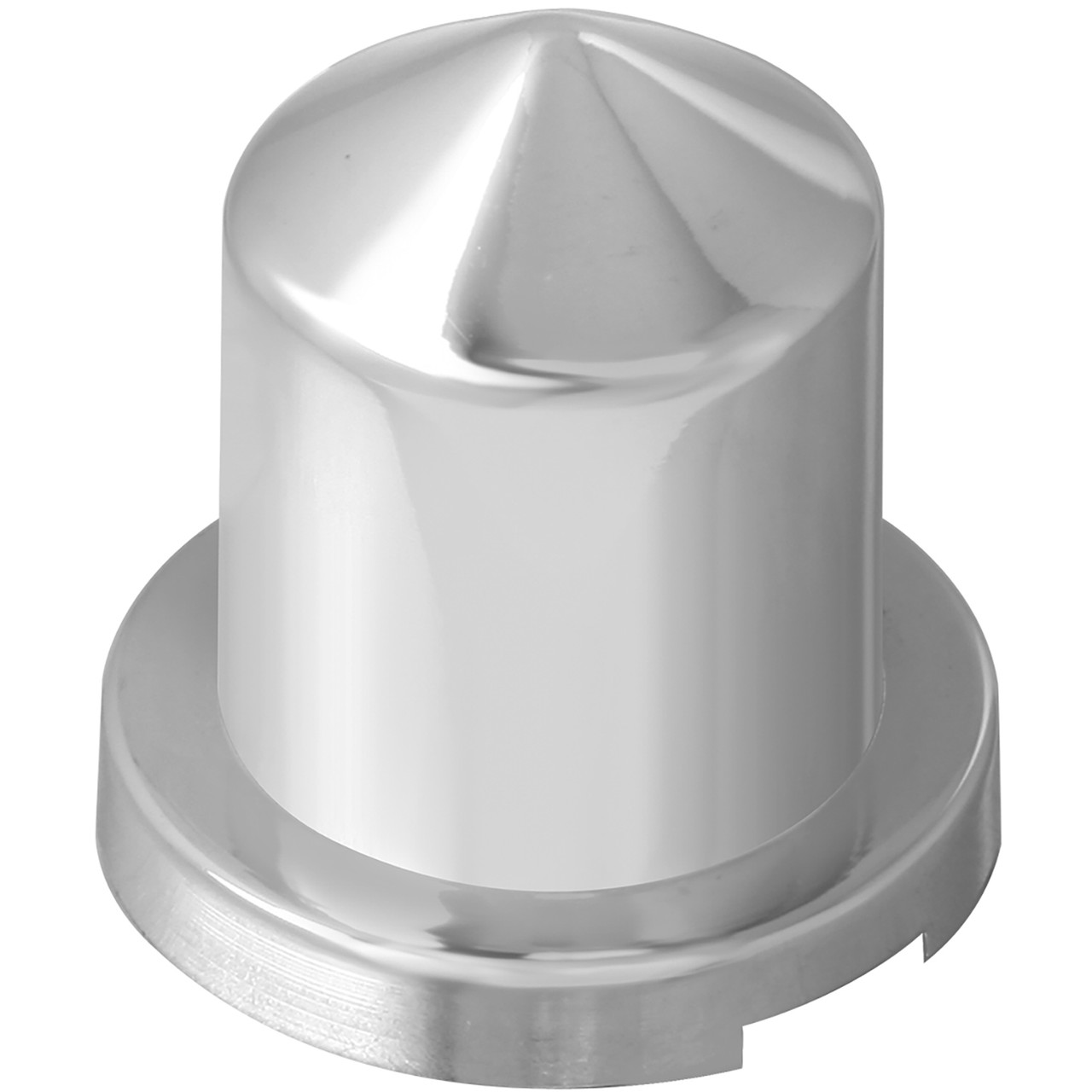 Pointed Top Multi-Size Cr Pl Lug Nut Cvr w/Flange Over 1" H