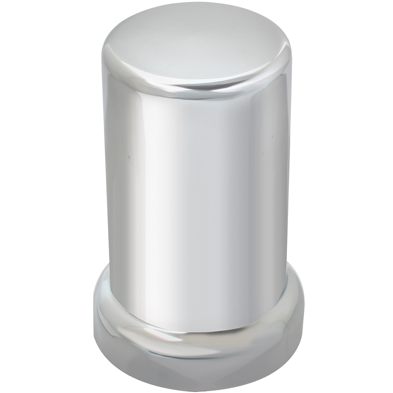 Tube Chrome Plastic Lug Nut Cover w/ Flange