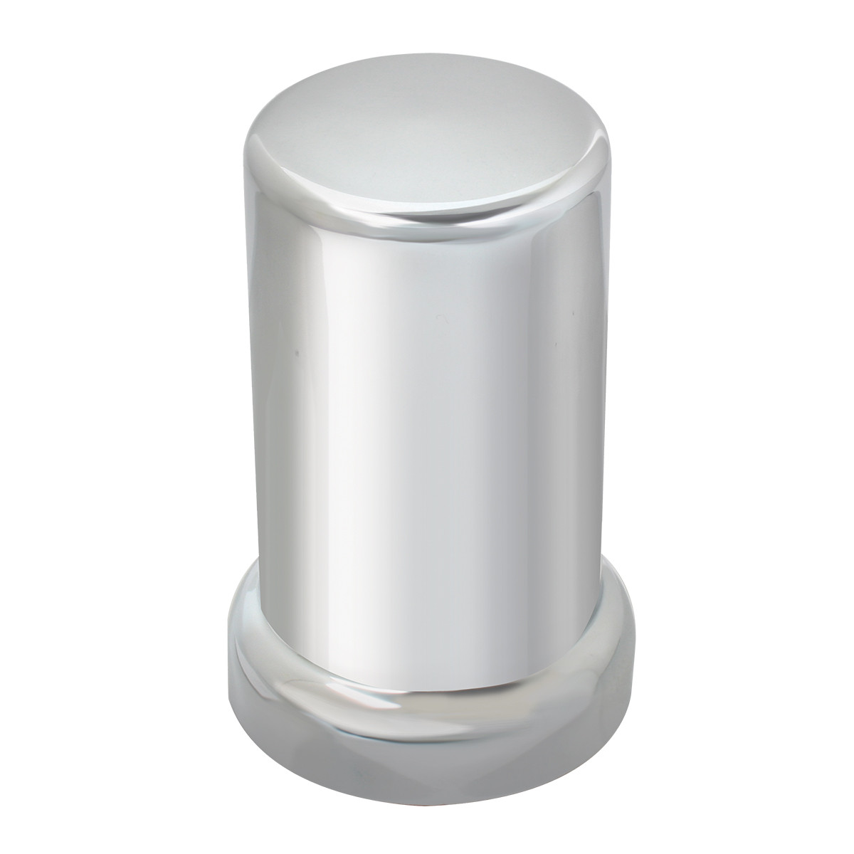 Tube Chrome Plastic Lug Nut Cover w/ Flange