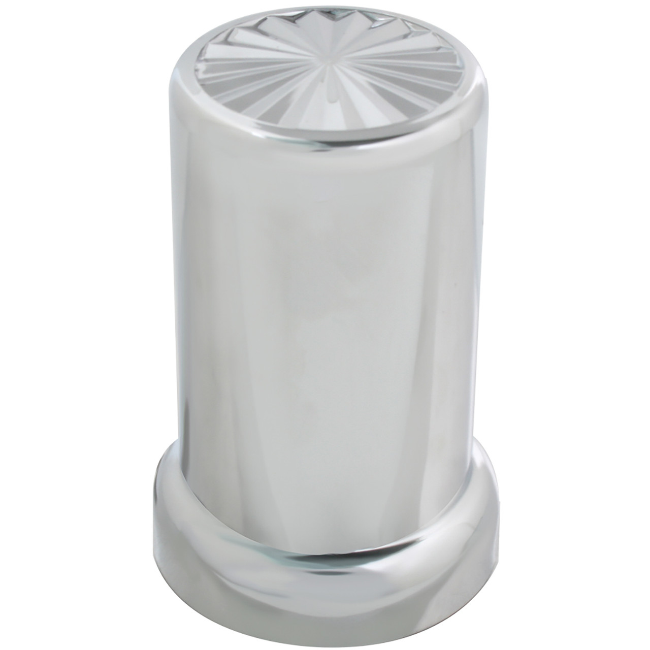 Pinwheel Chrome Plastic Lug Nut Cover w/ Flange