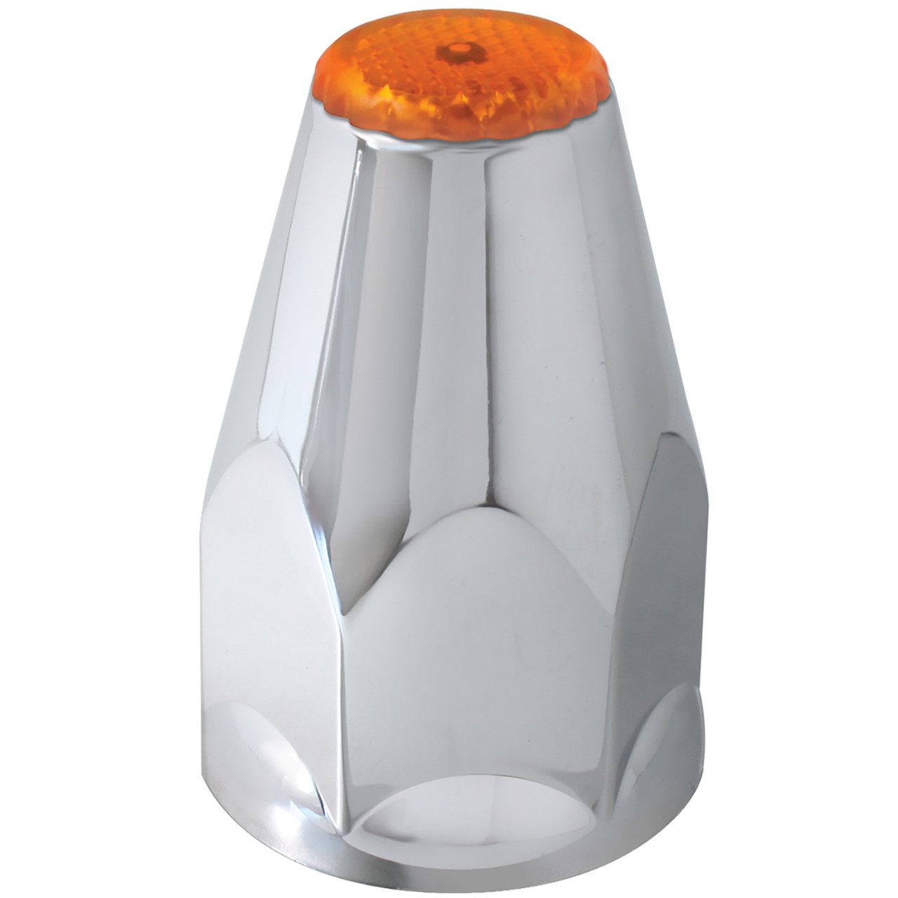 Classic Color Reflector Chrome Plastic Lug Nut Cvr w/ Flange