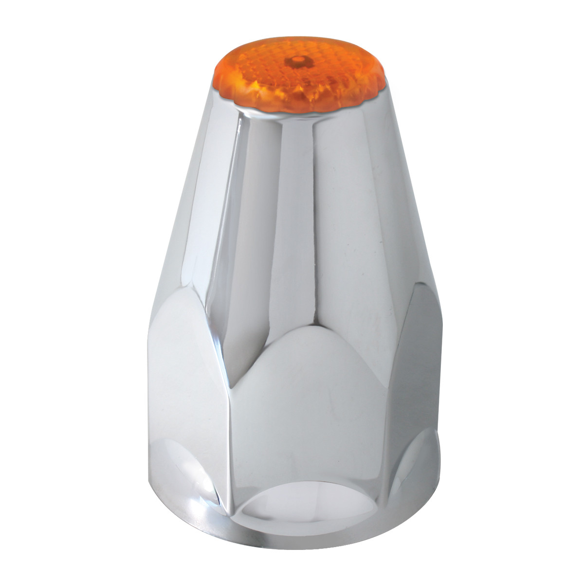 Classic Color Reflector Chrome Plastic Lug Nut Cvr w/ Flange