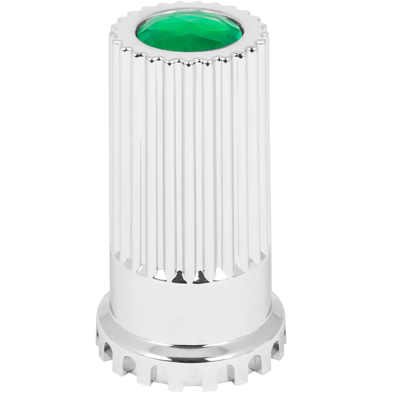 Lock Tab Jewel Chrome Plastic Lug Nut Cvr w/ Flange